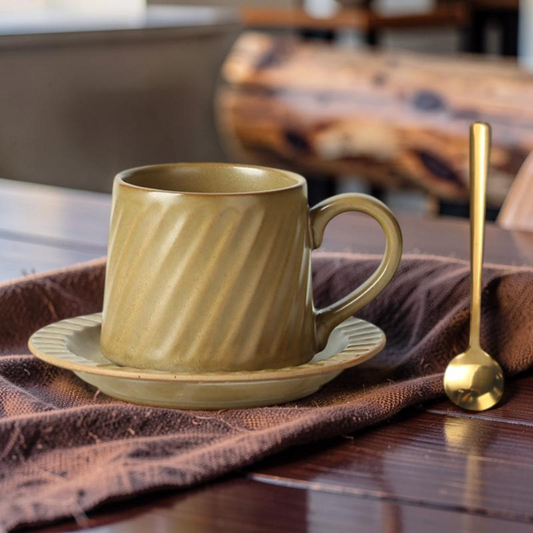 Ribbed Ceramic Cup