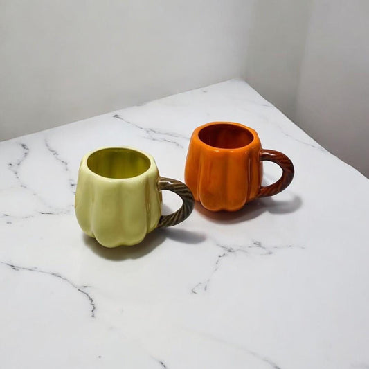Whimsical Ceramic Pumpkin Mug