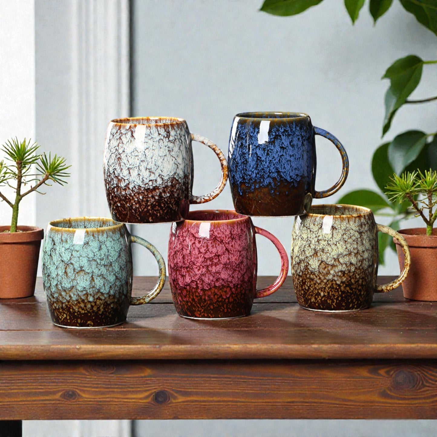 Retro Hand-Glazed Ceramic Mug