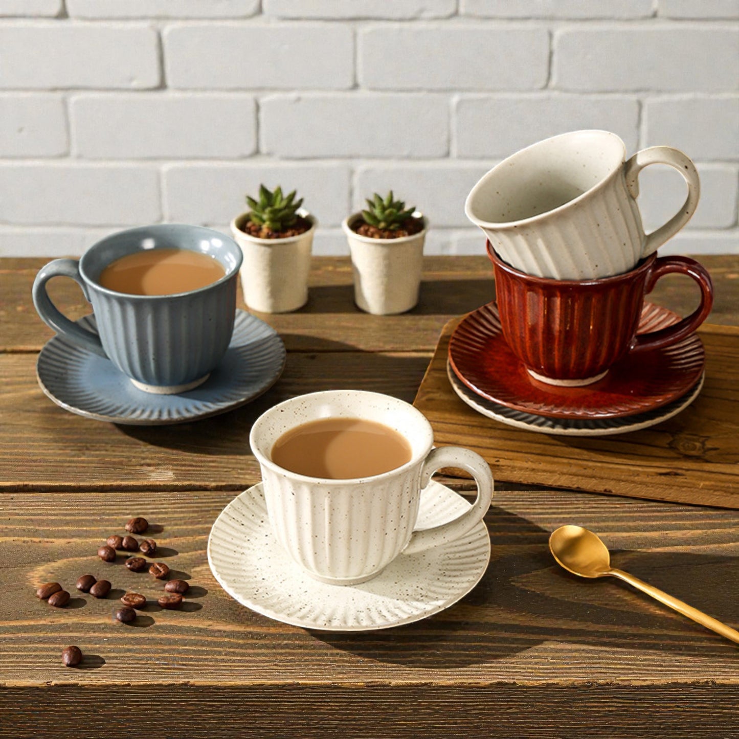 Japanese Style Cup and Saucer Set