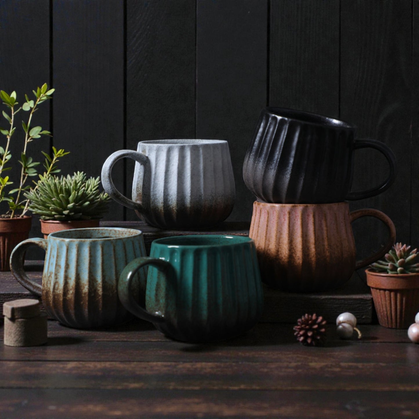 Rustic Striped Coffee Cup