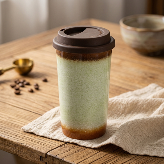 Ceramic Coffee Cup with Lid