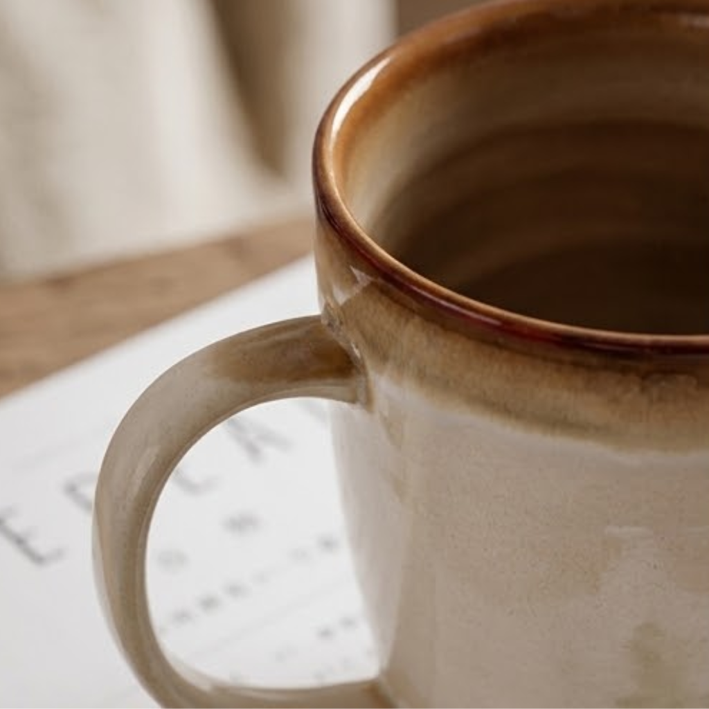 Rustic Ribbed Ceramic Mug