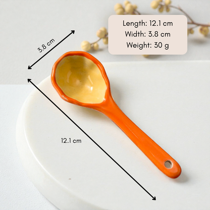 Pumpkin Ceramic Mug with Lid and Spoon