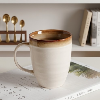 Rustic Ribbed Ceramic Mug