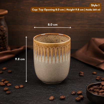 Hand-Glazed Handleless Stoneware Cup