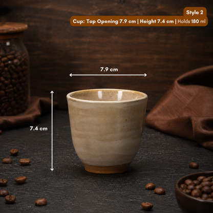Hand-Glazed Handleless Stoneware Cup
