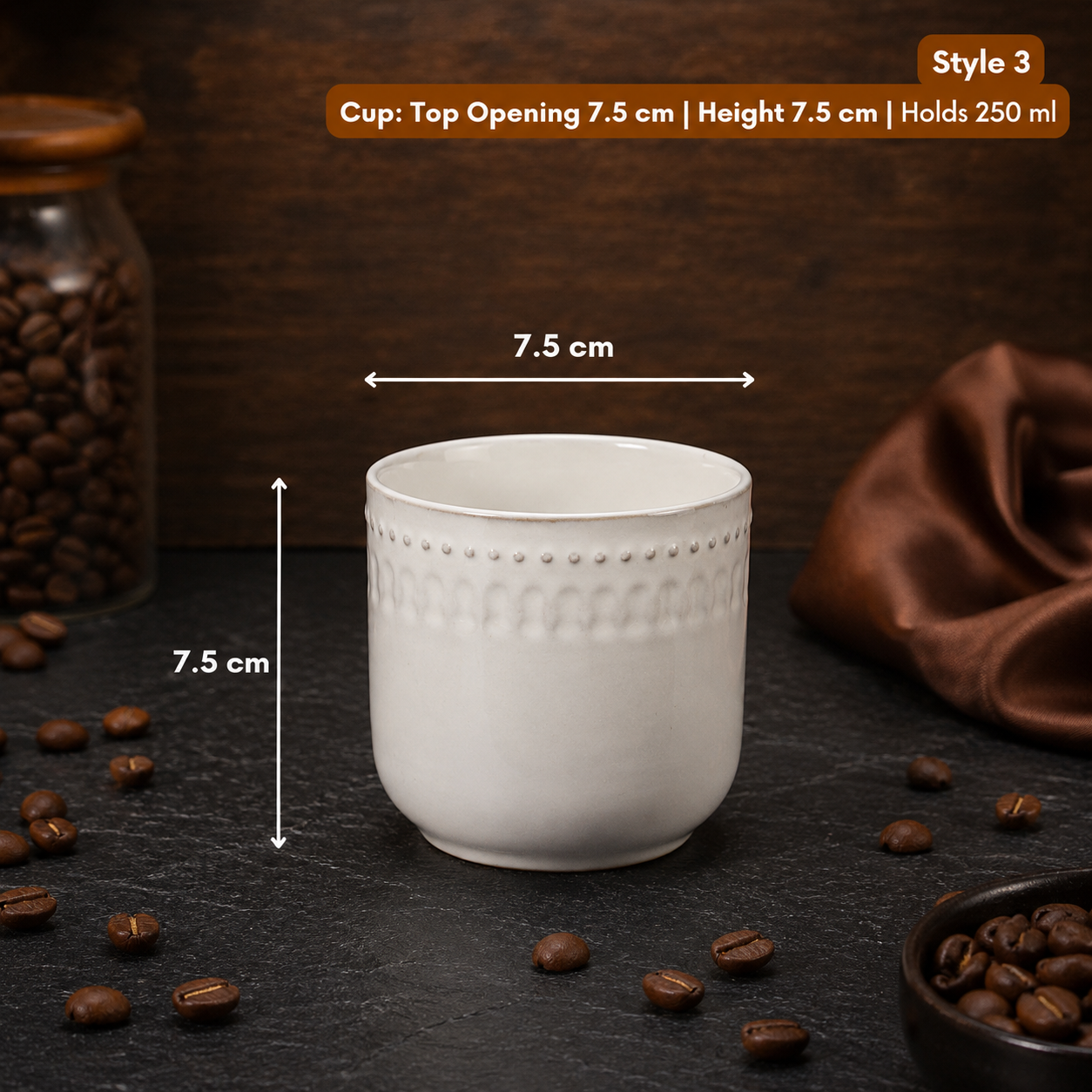 Hand-Glazed Handleless Stoneware Cup