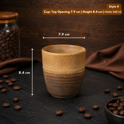 Hand-Glazed Handleless Stoneware Cup