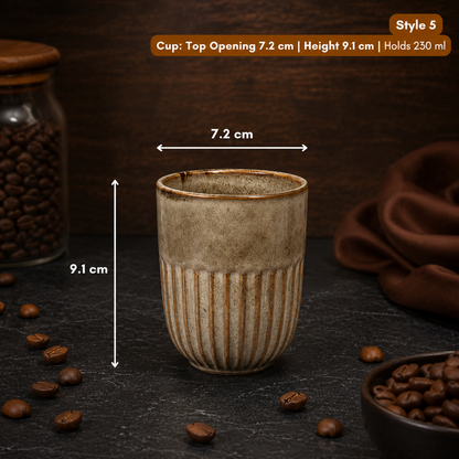 Hand-Glazed Handleless Stoneware Cup