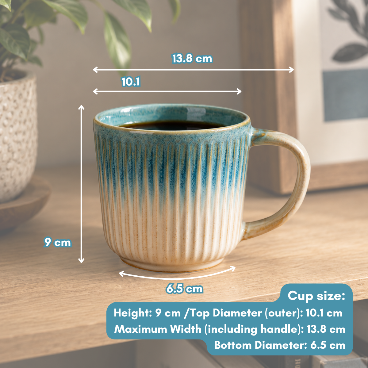 Blue Glaze Porcelain Coffee Cup