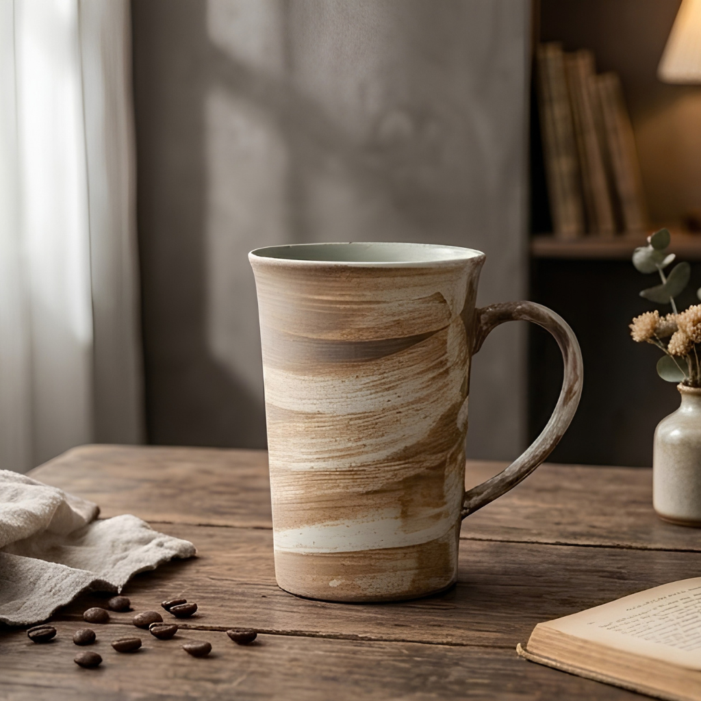 Tall Rustic Pottery Mug