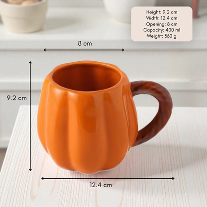 Whimsical Ceramic Pumpkin Mug