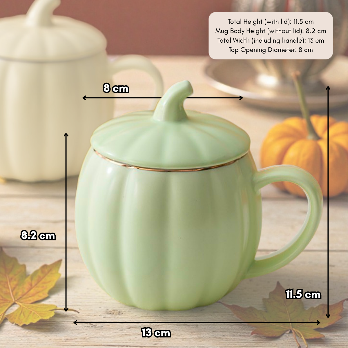 Handmade Pumpkin Mug with Lid