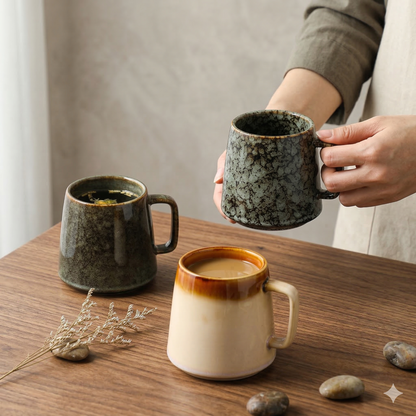 Japanese Style Coffee Mug with Coaster