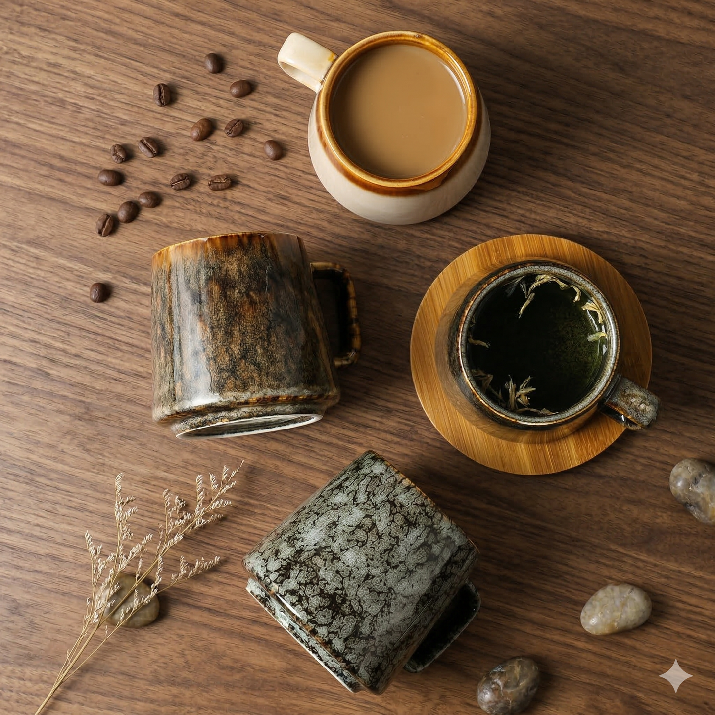 Japanese Style Coffee Mug with Coaster