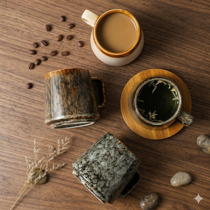 Japanese Style Coffee Mug with Coaster