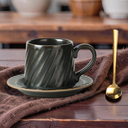 Ribbed Ceramic Cup