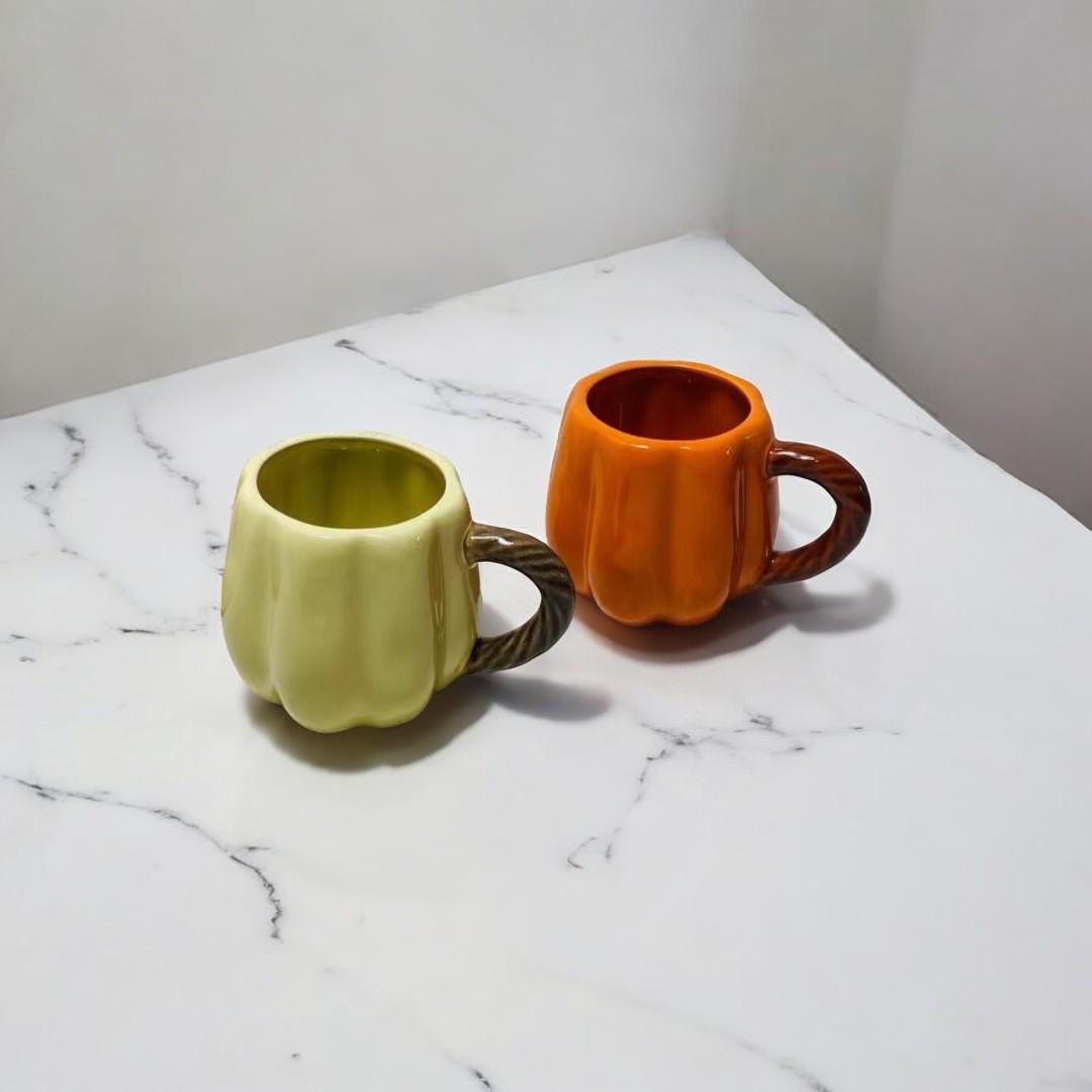 Whimsical Ceramic Pumpkin Mug