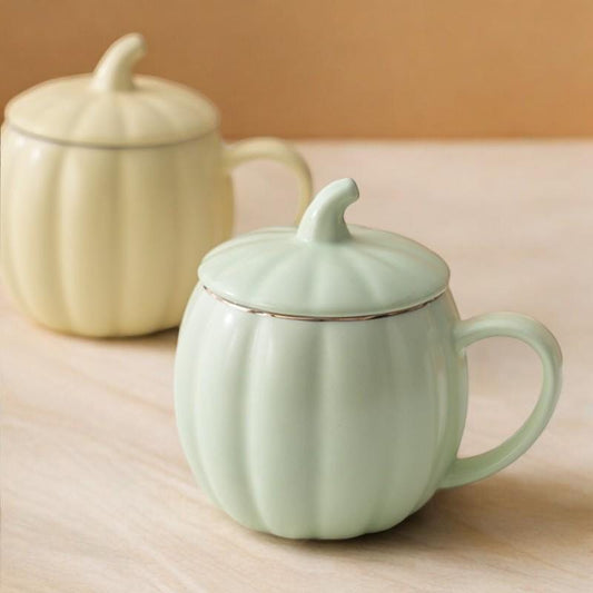 Handmade Pumpkin Mug with Lid