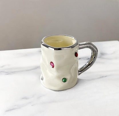 Milky Silver Crystal Ceramic Mug