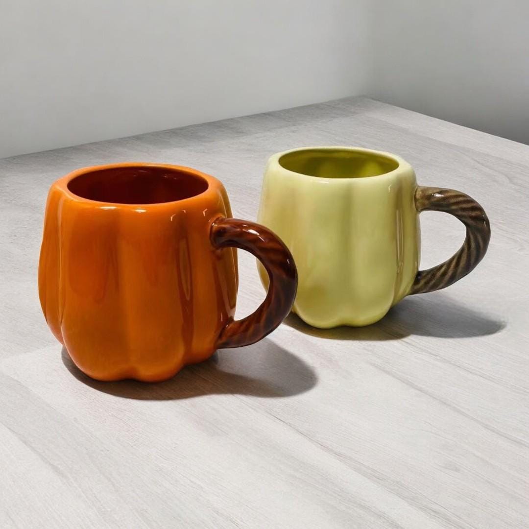 Whimsical Ceramic Pumpkin Mug