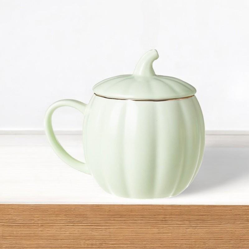 Handmade Pumpkin Mug with Lid