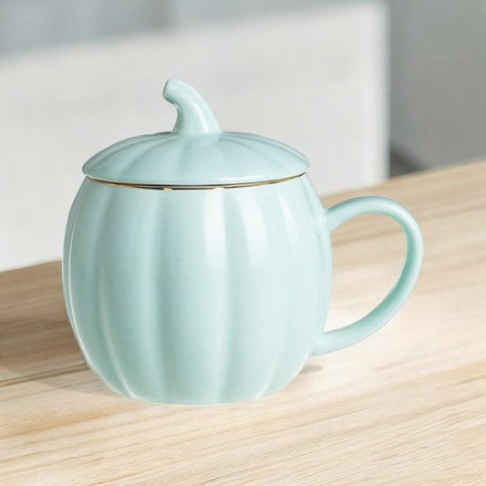 Handmade Pumpkin Mug with Lid