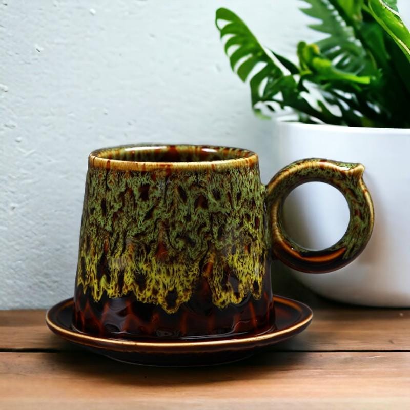 Artistic Stoneware Cup & Saucer