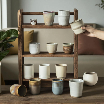 Hand-Glazed Handleless Stoneware Cup