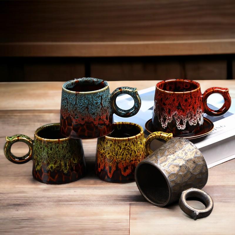 Artistic Stoneware Cup & Saucer