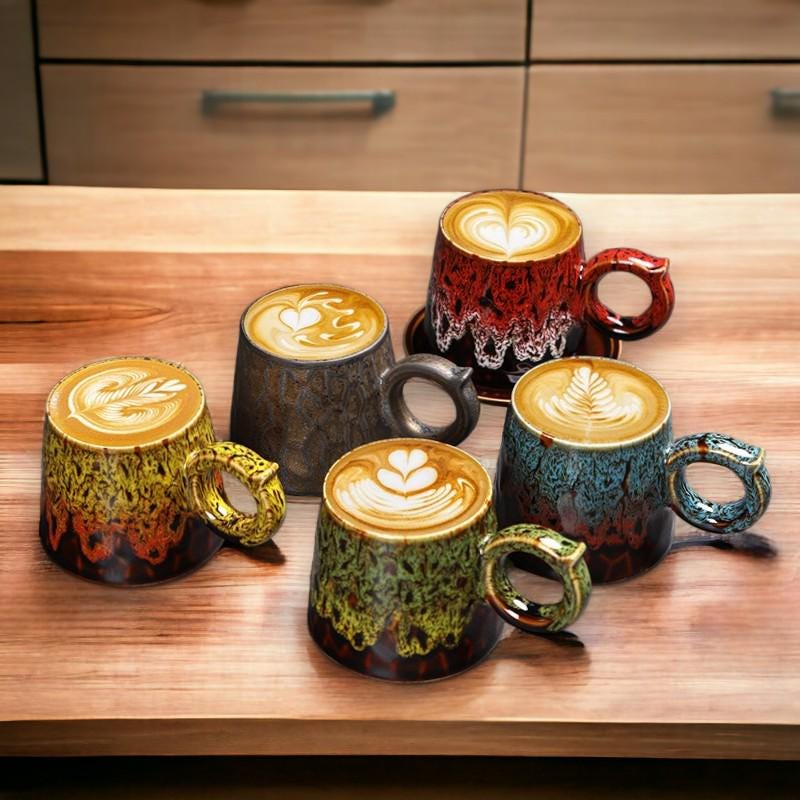 Artistic Stoneware Cup & Saucer