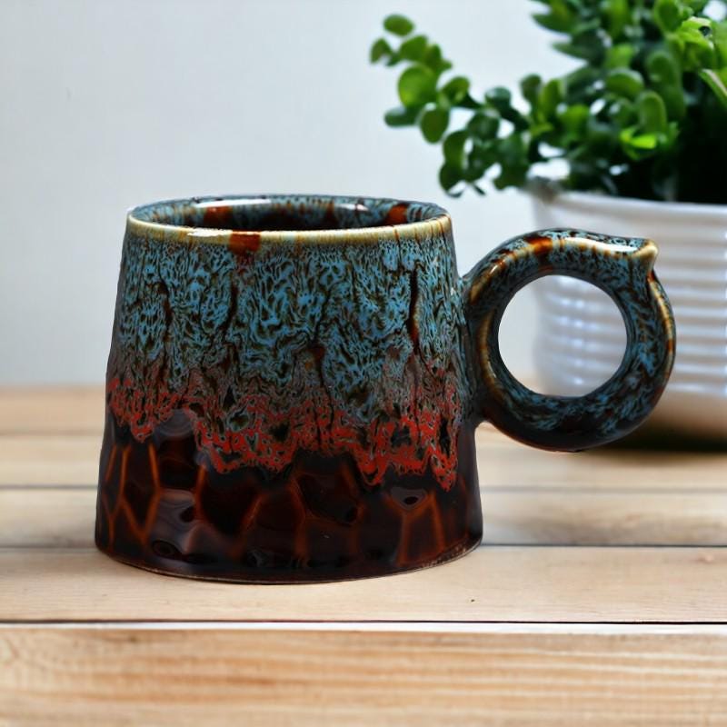 Artistic Stoneware Cup & Saucer