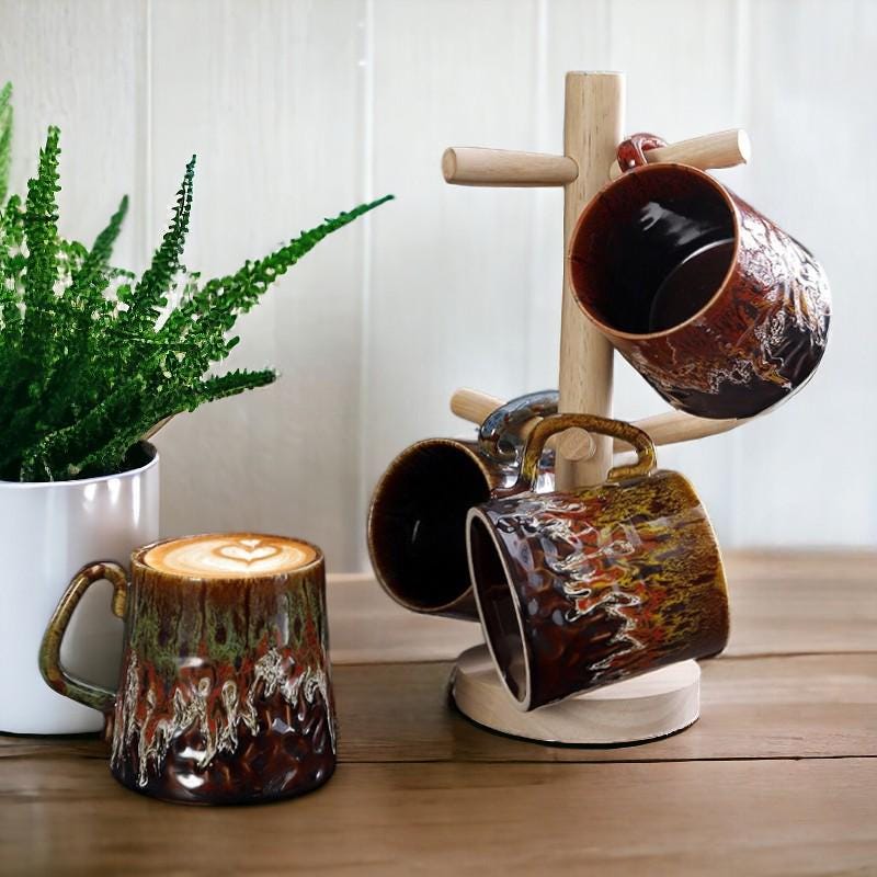 Retro Glaze Stoneware Cup