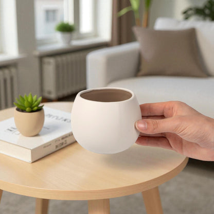 Hand-Glazed Handleless Stoneware Cup