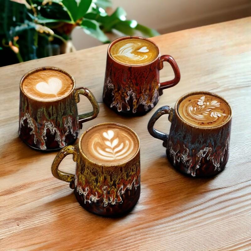 Retro Glaze Stoneware Cup