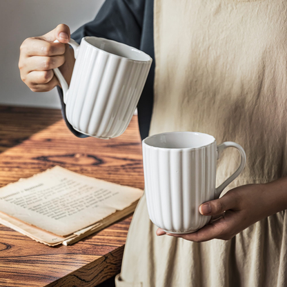 Ribbed Ceramic Coffee Mug