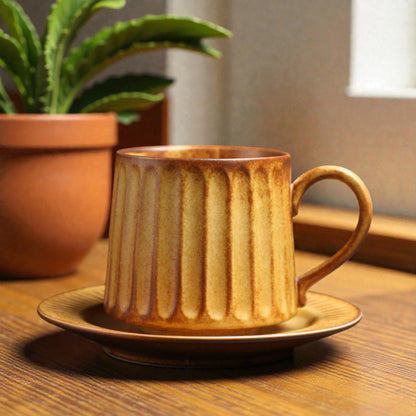 Striped Cup with Saucer Set