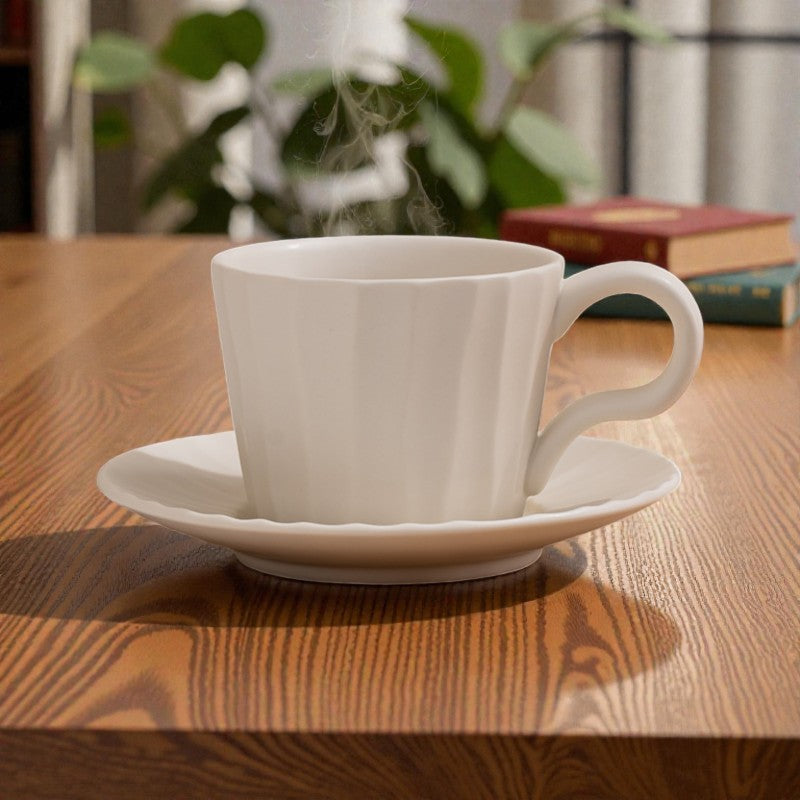 Striped Cup and Saucer Set
