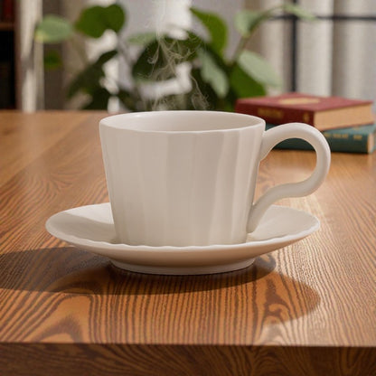 Striped Cup and Saucer Set