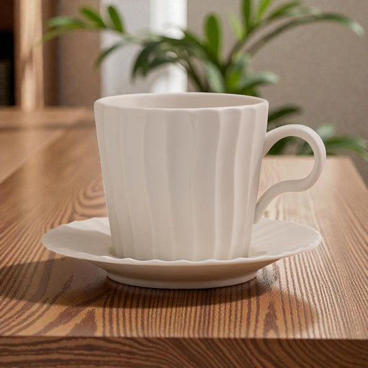 Striped Cup and Saucer Set