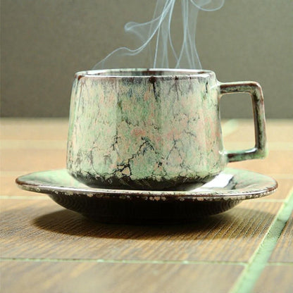 Glazed Ceramic Cup and Saucer Set