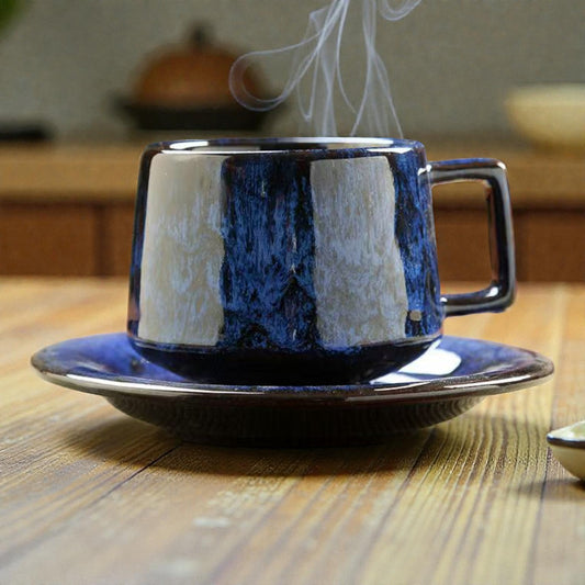 Glazed Ceramic Cup and Saucer Set