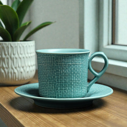 Textured Cup with Saucer