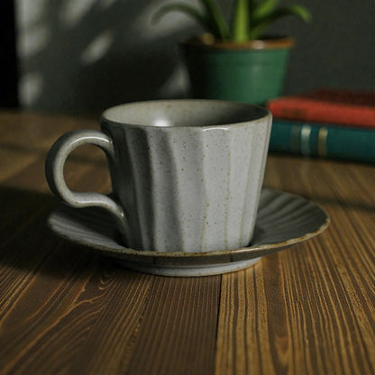 Striped Cup and Saucer Set
