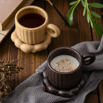 Cute Ceramic Coffee Cup with Saucer