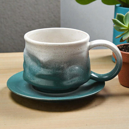 Artisitc Coffee Cup and Saucer Set