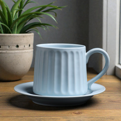 Striped Cup with Saucer Set