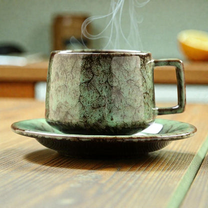 Glazed Ceramic Cup and Saucer Set