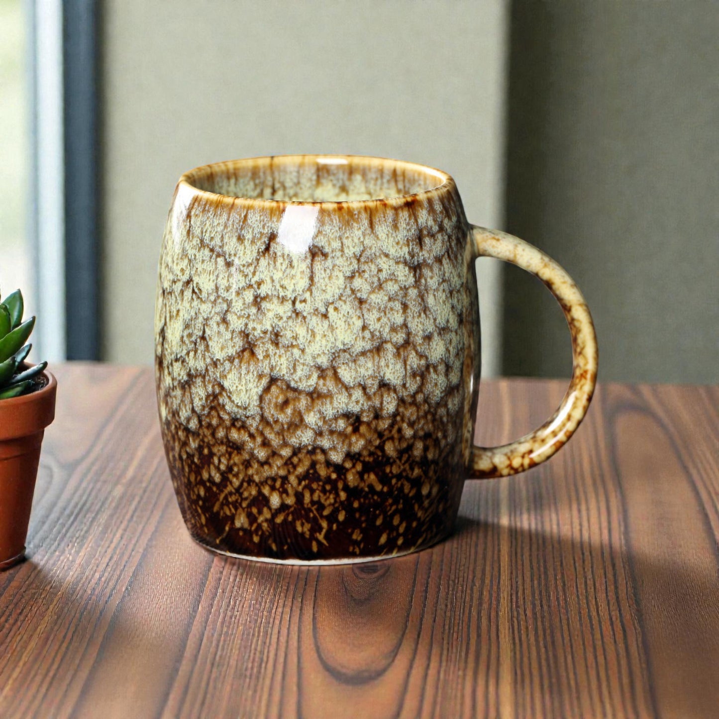 Retro Hand-Glazed Ceramic Mug